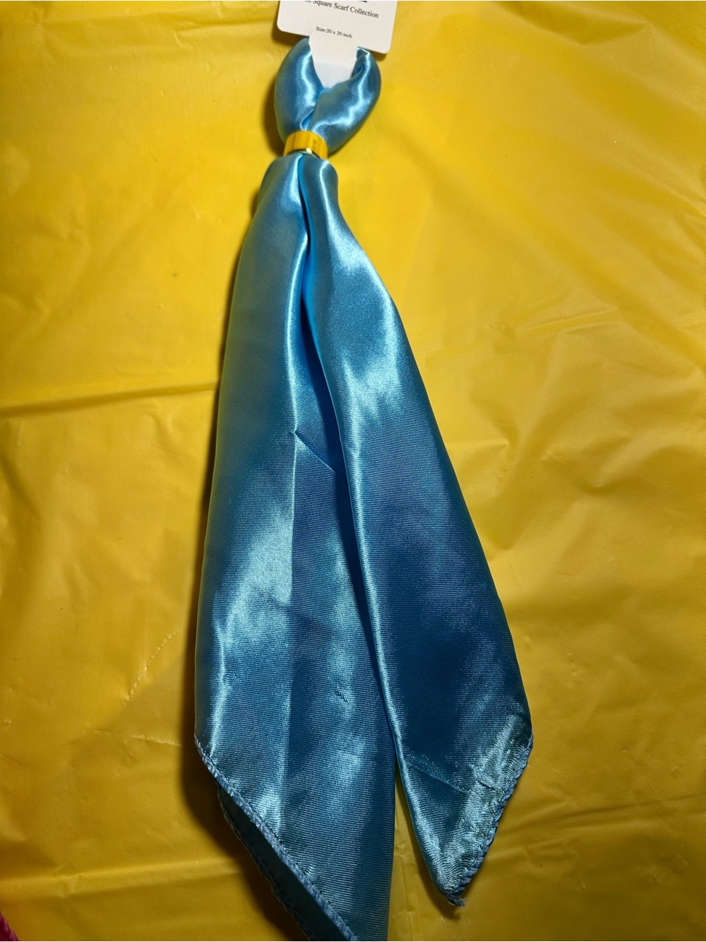 Satin Blue Neck Scarf/Purse Scarf